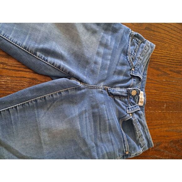 Sz8 Seven7 Denim Blue Jean Stretch Capri Casual Pant Skimmers Pockets Belt Loops - Picture 3 of 8